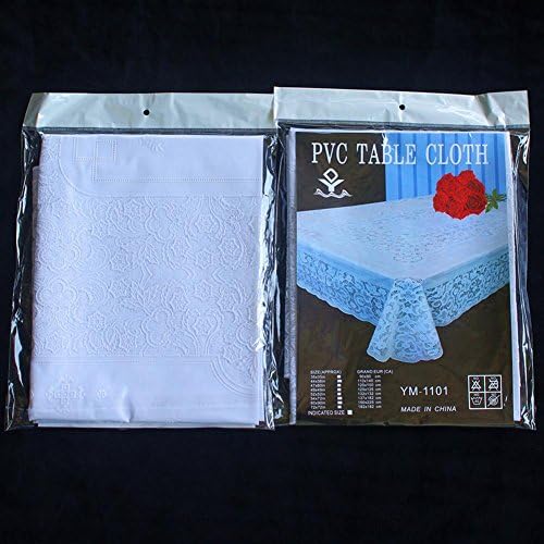 European Bronzing PVC Tablecloths Anti-Hot Waterproof Oil-proof Rectangular Tea Table Cloth for Home , White , 110*140cm