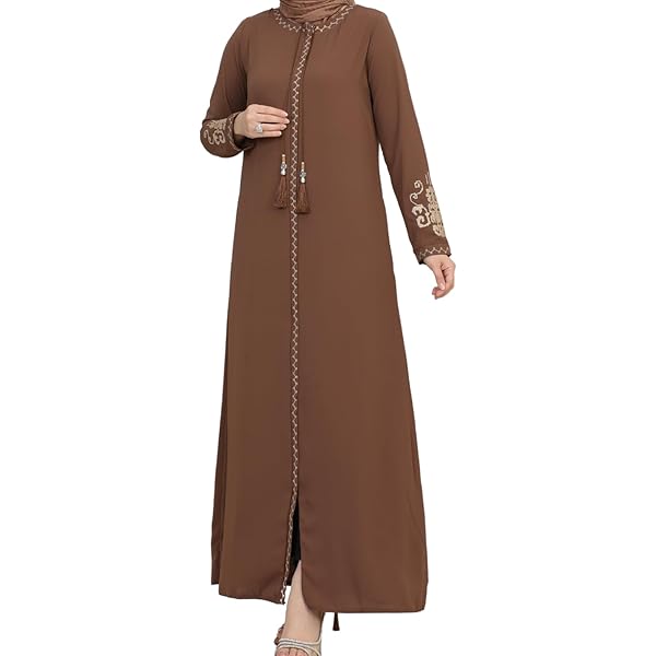 Abaya voor dames, lange mouwen, open steengroeve, vloerlengte, ritssluiting, vloerlengte, Turkse islamitische mode (Marineblauw, 3XL