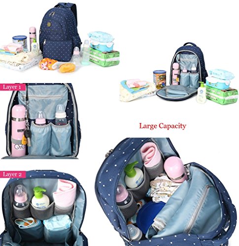 YuHan Baby Wickeltasche Reisen Rucksack Handtasche, großes Fassungsvermögen, Isolierung, Passform für Kinderwagen, Windel Rucksack Tragetasche - 7