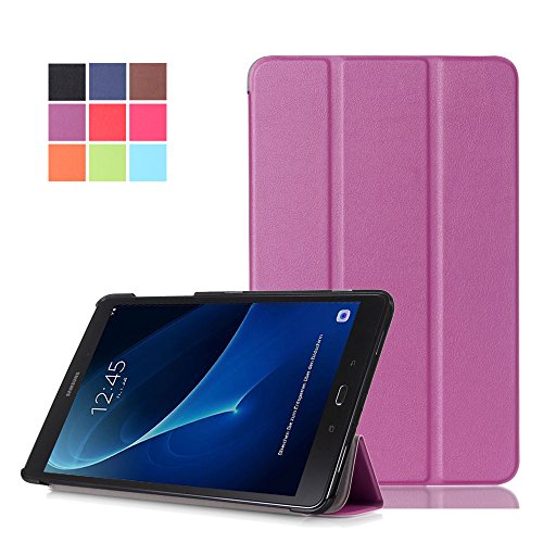 Galaxy Tab A 2016 T585N Hülle,Samsung Tab A 10.1'' Cover - Ultra Slim PU Leder Schutzhülle mit Stand Tasche Hülle für Samsung Galaxy Tab A 10.1 Zoll Wi-Fi/ LTE (2016) SM-T580N/SM-T585N Tablet Flip Case Cover,Lila