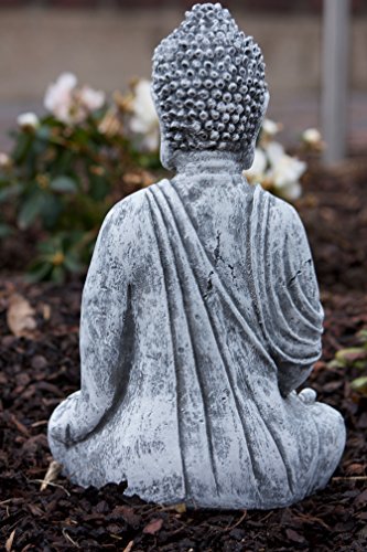 Steinfigur sitzender Shiva -2- , frost- und wetterfest, massiver Steinguss - 7