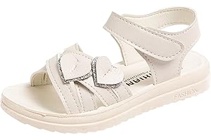 Luckywaqng Sandalen Für Mädchen, Modische Perlenblumen-Prinzessin-Sandalen Prinzessin Schuhe Kleinkind Sommerschuhe Leder Sandaletten Leicht Mädchenschuhe Slide Girl Sandal Slingback Strandsandalen