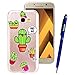 Produktbild Yokata Samsung Galaxy A5 2017 Hülle Transparent Glitzer Weiche Silikon Handyhülle Schutzhülle TPU Handy Tasche Schale Etui Weich Silicone Bumper Ultra Dünn Slim Schlank Durchsichtig Handytasche Glitter Bling Motiv Muster Premium Kratzfest Clear Backcover Schutz für Samsung Galaxy A5 2017 Case Cover + 1 x Kapazitive Feder - Kaktus