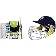 SG Summer Camp Kashmir Cricket Kit for All Ages, Green/Black - Size 3 & SG Smart Cricket Helmet (Multicolour, Extra Small Junior)