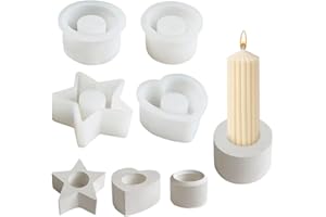 EBKCQ Silikonform Kerzenhalter, 4 Stück Gießform Kerzenhalter Rund, Gießform Kerzenhalter Silikonform, Silikon Gießform Kerzenhalter Stabkerze für Candle Holder, DIY Harzguss, Duftkerzen, Seifen