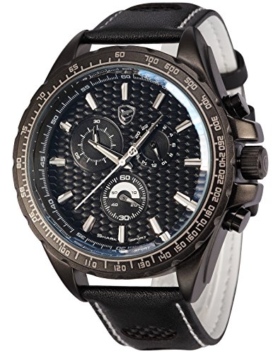Shark Herren Armbanduhr Quarzuhr Sportuhr Armband aus Leder SH193 Shark Herren Armbanduhr Quarzuhr Sportuhr Armband aus Leder SH193