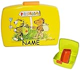 2 tlg. Set: Brotdose + Trinkflasche – “ Janosch / Tigerente – Tiger & Bär “ Brotbüchse / Lunchbox Küche Essen für Jungen & Mädchen – Frosch Kastenfrosch – Tiere Zootier Kinder Vesperdose – Pausenbrot Fahrradflasche - 2