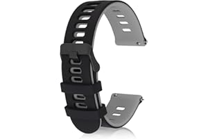 Amaxiu Silikonowy pasek do zegarka, szybkie zapięcie, sportowy, uniwersalny, zamiennik, dla mężczyzn i kobiet, czarna klamra