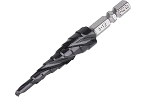 Vearter Broca escalonada de metal de 4-12 mm, 9 niveles, broca cónica de metal, HSS M35 Cobalt TiAlN, broca hexagonal para acero inoxidable, chapa de aluminio, hierro, plástico, PVC, madera