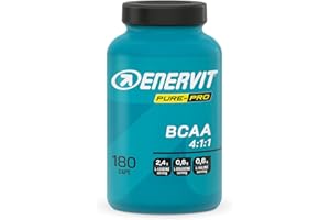 Enervit Pure-Pro BCAA 4:1:1, Compresse di Aminoacidi Ramificati in rapporto 4:1:1 per Supportare i tuoi Muscoli, Riduzione Affaticamento, 3,6g BCAA per Dose, con Vitamine B1 e B6, Vegan, 180 Compresse