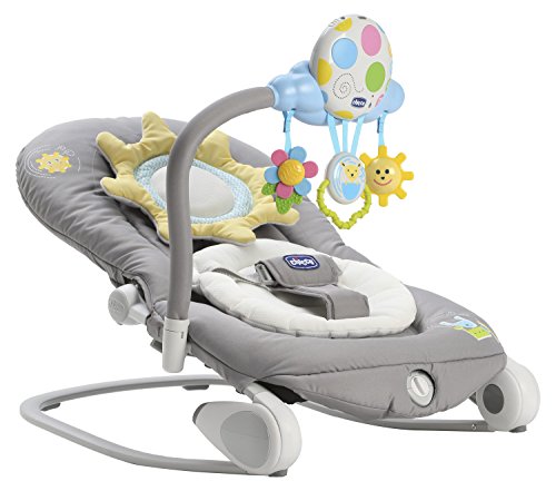 Chicco Balloon 2017 - Hamaca de 0 a 18 kg, con luces y sonidos, gris oscuro