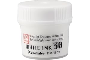 Kuretake ZIG CARTOONIST WHITE INK 30 ml, for dip pen, brush, art, illustration, lettering, Highly Opaque white ink for highlights and corrections, professional artists and amateur hobbyists