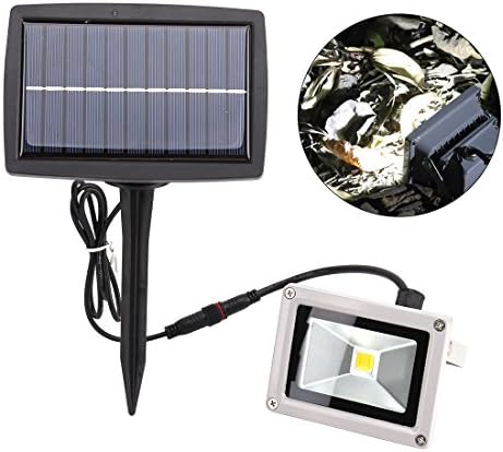10W Solar Power LED Floodlight Rechargeable Garden Spotlight Waterproof Energy Saving Home Outdoor Garden Landscape Spot Wall Lamp Night Light(Cold White)