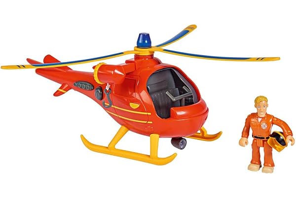 Simba - Sam Le Pompier - Mini Wallaby 17cm - Hélicoptère - Jouet pour Enfant - 1 Figurine Articulée - 109252507038
