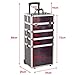 Popamazing Professional Large 4 in 1 Hairdressing Makeup Vanity Case Beauty Cosmetics Trolley (Purple Crocodile)