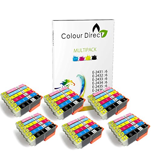 36 (6 Satzs ) Colour Direct Kompatible Tintenpatronen Ersatz für Epson Expression Foto XP-55 XP-750 XP-760 XP-850 XP-860 XP-950 XP-960 24XL