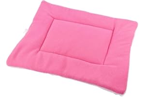 GÉNÉRIQUE Generic Animal Lit Coussin Carré en Molleton Doux Tapis Couchage pour Chien Chat - Rose, S