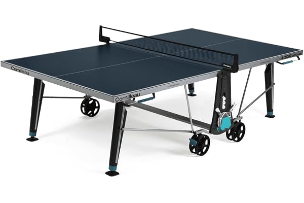 Cornilleau - Table de ping-Pong d'extérieur 400X Outdoor - Loisir de Jardin - Agrément FFTT - Panneau Gris ou Bleu 5mm