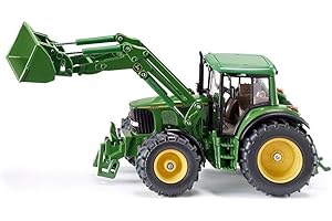 siku 3652 – Tracteur John Deere avec chargeur frontal, 1:32, Métal/Plastique, Vert, Chargeur frontal mobile, Cabine de conduite amovible