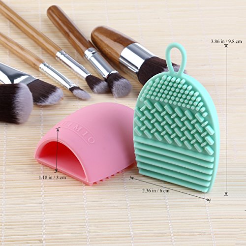 RUIMIO Pinsel Reinigung Aufhänger Pinselreiniger Silikon Pink/Mintgrün - 6