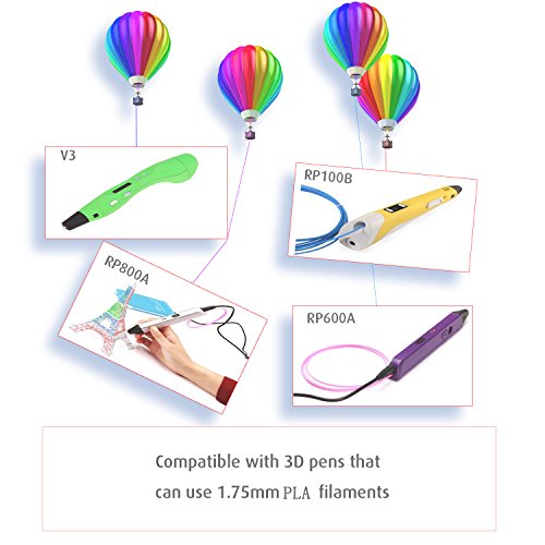 Victorstar @ 3D Stift Glühfaden Nachfüllung 1.75mm PLA 22 Helle Farben – 11 Allgemein + 1 Holz + 5 Fluoreszierend + 5 Glühen in den Dunklen Farben (10m pro Rolle 220m Gesamt) - 7