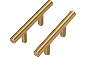 Goldenwarm 5 Piezas Tiradores Cocina Tiradores Armarios Tiradores Dorados -LS201GD64 Tiradores Cajones Tiradores de Acero Inoxidable Tiradores Puertas Correderas Tiradores Muebles 64mm