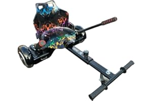 iRollers HoverKart Lightning Black Kart Attachment Fits All Hoverboards Swegways 6.5, 8, 10 Adjustable Hoverboard seat go Kart for Hoverboard Compatible Sleek Cool UK Seller Limited Edition