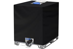 Bache pour Cuve 1000 L IBC Anti-UV NEVERLAND Bâche Réservoir d'eau IBC 1000 L Couverture Container Citerne Eau Pluie 420DCoupe-Vent 120 * 100 * 116cm Noir