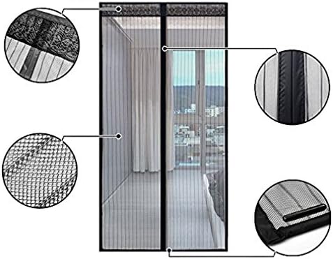 SZHTSWU Anti-mosquito Door Curtains Magnetic Screen Door Velcro Curtains, 90*220cm(W*H), Black