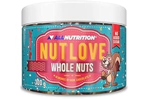 ALLNUTRITION Nutlove Whole Nuts Orzechy Arachidowe w Białej Czekoladzie - Chrupiące Orzeszki Ziemne w Czekoladzie - Bez Dodatku Cukru - Niskokaloryczne Słodycze - Zdrowa Przekąska - 300g