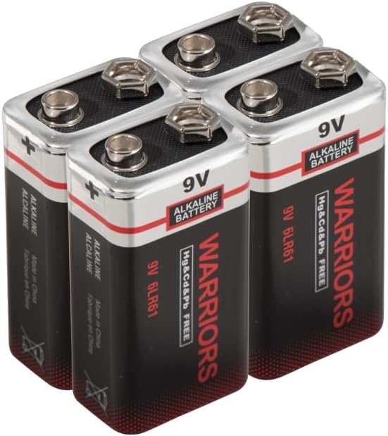 Warriors 4X High Capacity 9V 9 Volt Alkaline Super Long Lasting Battery Batteries Smoke Alarm Detectors Remote Control Car (4X)