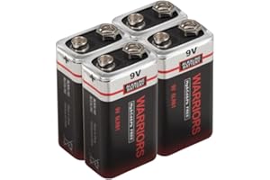 Warriors 4X High Capacity 9V 9 Volt Alkaline Super Long Lasting Battery Batteries Smoke Alarm Detectors Remote Control Car (4X)