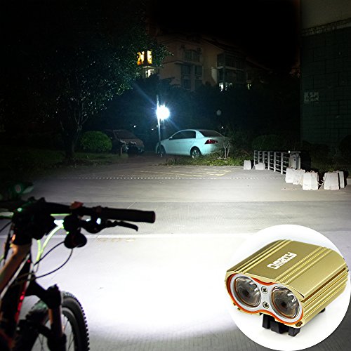 Yukong Fahrrad-Scheinwerfer Fahrrad Scheinwerfer, 2400 Lumen 2x XM-L U2 LED 4 Modi Vorderseite wasserdichte Fahrrad-Lampen-Fahrrad-Licht-Kopf-LED-Beleuchtung Scheinwerfer - 4