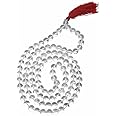Divine Sansar Natural Crystal Sphatik Mala | 108 Beads with Red Tassel for Meditation, Prayer, and Energy Healing