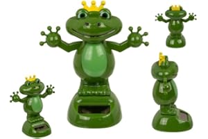 Out of the blue Figura solar de rana con corona que se tambalea