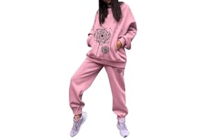Tomwell Femmes Survêtement Ensemble 2Pcs Suit Mode Ample Manches Longues Sweatshirt Hiver Chaude Sweats à Capuche Et Jogging Pantalons Sportswear Femme Yoga Fitness Dormir