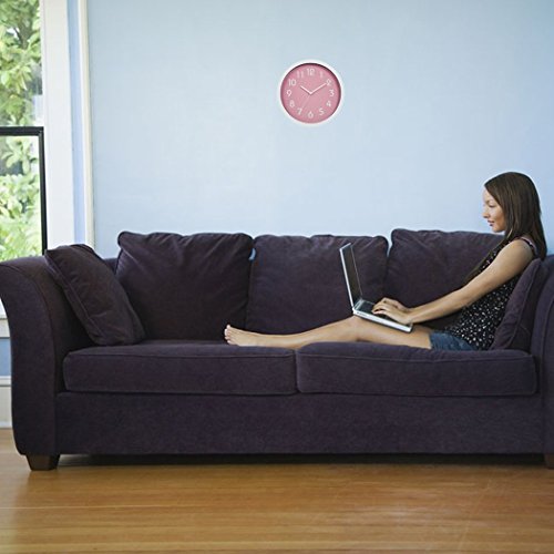 Binwo Geräuschlose Wanduhr (Pink) - 2