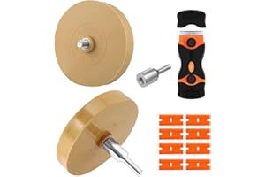 Gobesty Folienradierer mit Adapter, 2 Stücke Aufkleberentferner Radierscheibe, Radierer Gummi Aufkleber Entferner, Professionellen Entfernen von Folien und Kleberesten am Fahrzeug, Auto oder Motorrad