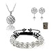 Produktbild Original Enez Set Armband Ohrringe Kette 46 cm Anhänger Shamballa Strass Ø 1,0 cm + Geschenkbeutel r1604a