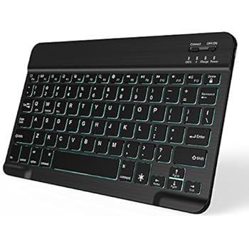 Jelly Comb Backlit 7-Colors Ultral-Slim Portable Wireless Bluetooth 3.0 Keyboard for iOS, Android and Windows Tablets