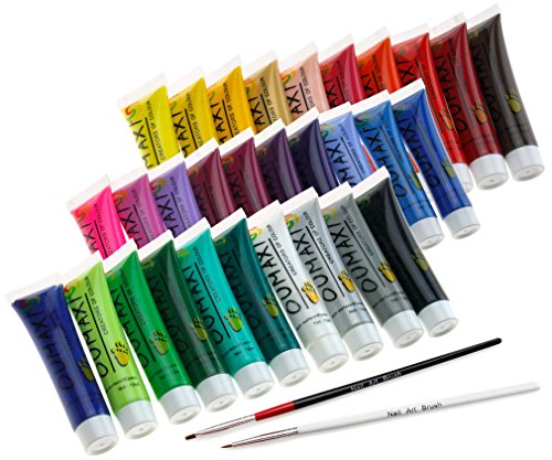 30 COLORS 3D NAIL ART ACRYLIC PAINTING PIGMENT 12ML+ 2PCS NAIL ART BRUSH PEN SET