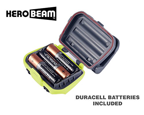 HeroBeam® LED Stirnlampe – Beste Kopflampe zum Joggen, Gassi gehen, Angeln, Radfahren, in der Natur, Lesen oder DIY. Weiß/Rot Licht Modi, Notfall S.O.S. Blitz Modus – Sehr helle CREE XP LED mit bis zu 168 Lumen! – Leicht, Bequem und Wetterbeständig – einschließlich Long-Life DURACELL Batterien – 5 Jahre GARANTIE - 7