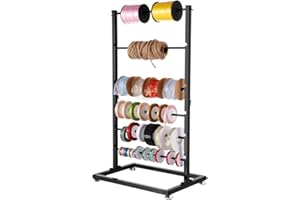 YOFAPA Bandhalter mit 6 Ebenen, Bandaufbewahrungsregal mit großer Kapazität, höhenverstellbarer Spulen-Organizer aus Metall, Bandpräsentationsregal auf der Arbeitsplatte, Geschenkpapierhalter für Blumenladen