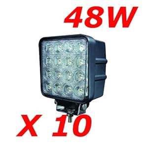 SWANEW Faro Da Lavoro 10 X 48W Piazza Fari Led 12V 24V Fari Di Profondità Impermeabile IP67 Luci - Foto 3