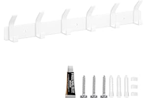 Eucomir Kleiderhaken, Kleiderhaken Wand Kleiderhaken Zur Wandmontage Mit 6 Haken,Selbstklebende Handtuchhaken, Gaderobenhaken Für Wohnzimmer, Küche, Badezimmer Et(Weiss)