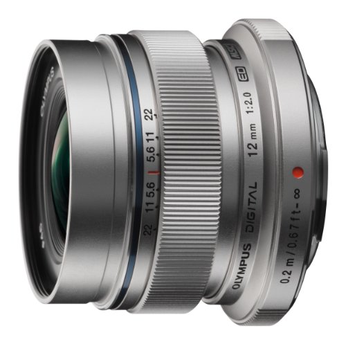 Olympus M.Zuiko Digital Angular 12 mm f/2.0 - Objetivo (gran angular, apertura máxima 1:2.0, exterior metálico), color plata