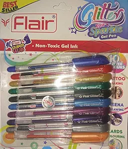 Flair Xtra Sparkle Glitter 10 Colours Gel Pen