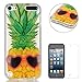 Price comparison product image iPod Touch 5/6 Silicone Gel Case [with Free Screen Protector],CaseHome Crystal Clear Shock Proof Soft Durable Scratch Resistant Jelly Rubber TPU Protective Case Cover Skin Shell for Apple iPod Touch 5/6 with Beautiful Colourful Pattern Design-Gold Pineapple