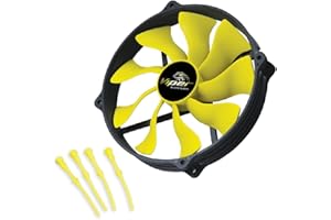 Akasa 140mm Viper R Fan, PWM Case Fan, HDB Long Lifespan Bearing, Anti-Vibration Rubber Mounts Included, High Airflow S-FLOW Fan for Heatsink, CPU cooling and Ventilation, AK-FN073