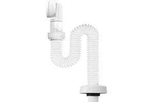 DAWRIS Syfon 1/4 cala, elastyczny wąż odpływowy, regulowany 360°, syfon z przyłączem urządzenia, umywalka, oszczędność miejsca do łazienki, syfon zapachowy